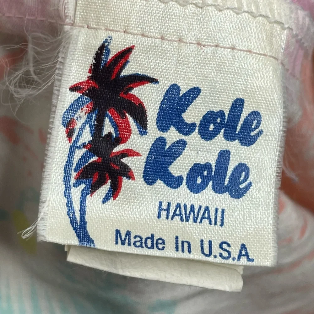 Kole Kole Vintage Made in USA Hawaiian off the shoulder Mumu floral Dress Medium - Picture 12 of 16